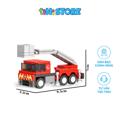 Đồ chơi lắp ráp xe cần cẩu màu đỏ 94 mảnh Value Toys