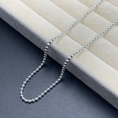 Dây Chuyền  Vòng Cổ Bạc Ta Nguyên Chất S99  Bi Trơn Bền Đẹp Không Xi Mạ Bạc Hiểu Minh DTE060