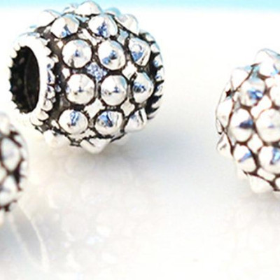 Combo 4 cái charm bạc hình trụ tròn - Ngọc Qúy Gemstones