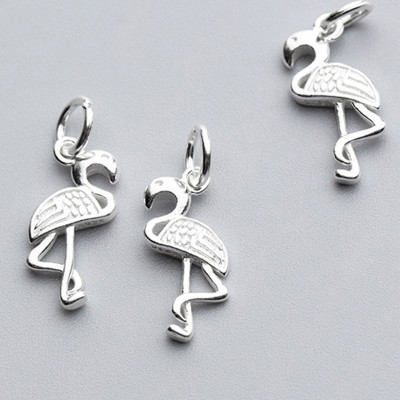 Combo 2 cái charm bạc hình con hạc - Ngọc Quý Gemstones