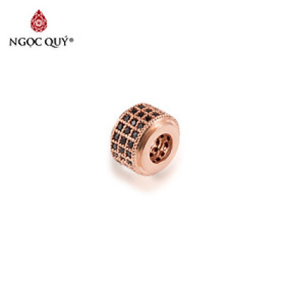 Combo 4 cái charm hợp kim hình trụ đính đá - Ngọc Quý Gemstones