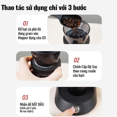 Máy xay cà phê Single Dose HiBREW G5 cao cấp, 36 cấp xay lưỡi cornical burr 48mm chuyên nghiệp, xay cafe siêu mịn - Hàng Nhập Khẩu
