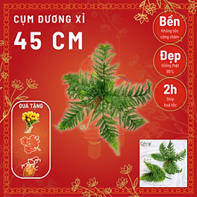Cây dương xỉ giả giống thật 99% – Đường kính 40 đến 50 cm – Cây dương sỉ giả, hoa lụa decor trang trí rẻ, bền, đẹp.