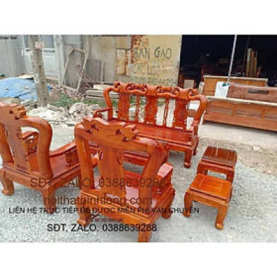 bộ bàn ghế quốc đào tay 10 gỗ xoan ta