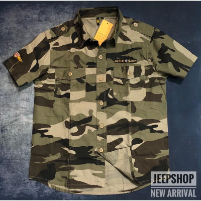 Áo sơ mi ngắn tay màu camo