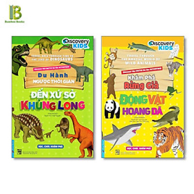 Combo 2Q Khám Phá Thế Giới Động Vật: Du Hành Ngược Thời Gian Đến Xứ Sở Khủng Long + Khám Phá Rừng Già - Động Vật Hoang Dã - Tặng Kèm Bookmark Bamboo Books
