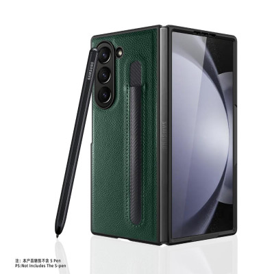 Ốp Lưng Cho Galaxy Z FOLD 6 / Z FOLD 5 / Z FOLD 4 Chống Sốc Bằng Da Có Ngăn Đựng Bút ( KHÔNG BAO GỒM BÚT )