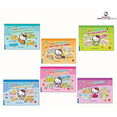 Sách - Sticker Hello Kitty - Nông Trại, Siêu Thị Vui Nhộn, Mua Sắm, Ngôi Nhà, Công Viên, Trải Nghiệm Ẩm Thực - Combo 6 Cuốn - Minh Thắng