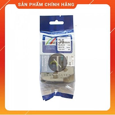 Nhãn In Brother Tz2-261 - Đen nền trắng 36mm x 8m - Hàng nhập khẩu