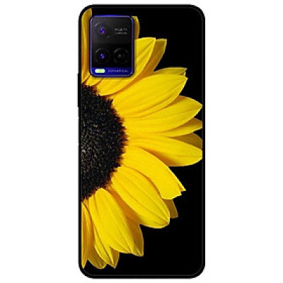 Ốp lưng dành cho Vivo Y21 - Vivo Y21s mẫu Hoa Hướng Dương Nền Đen