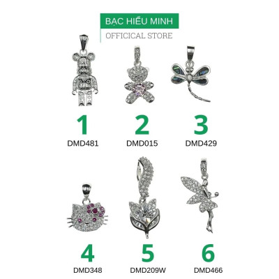 Bộ Sưu Tập Mặt Dây Chuyền Nữ Bạc Ta Đính Đá Cao Cấp Bạc Hiểu Minh BST003