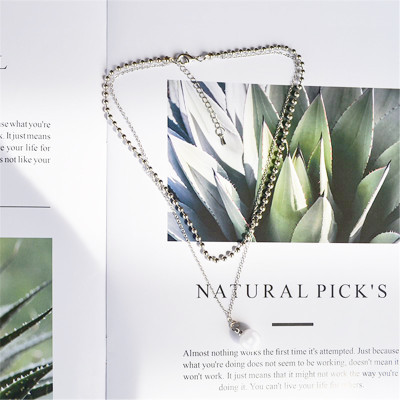 Dây chuyền vòng cổ xích bi tròn mix ngọc trai độc đáo