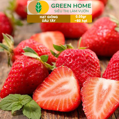 Hạt Giống Dâu Tây Đỏ Greenhome, Gói 0,05gr~80 hạt, Chịu Nhiệt, Quả To, Dễ Trồng, Năng Suất Cao T17