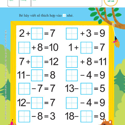 SÁCH THIẾU NHI CHO TRẺ 6-7 TUỔI_TOÁN HỌC_Phép cộng, phép trừ nâng cao (6~7 tuổi)
