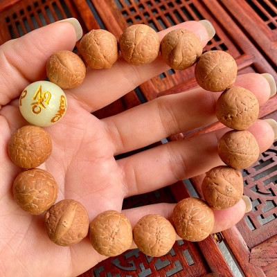 VÒNG TAY BỒ ĐỀ MẮT PHẬT ( PHẬT NHÃN )TỰ NHIÊN NEPAL 14ly VÀ ĐÁ DẠ QUANG LỤC TỰ OM MANI