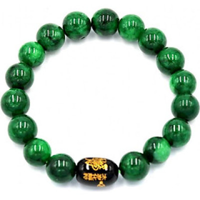 Vòng tay chuỗi hạt cẩm thạch đông ninh 10 ly Thái tuế phù DTTD25