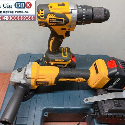 Bộ Combo 2 Trong 1 Gồm Máy Khoan Pin Và Máy Mài Pin 199V - Động Cơ Không Chổi Than Pin 15 Cell - Bảo Hành Chính Hãng
