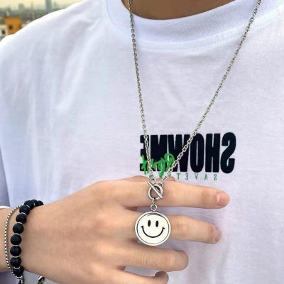 Dây chuyền nam nữ trở mặt vui buồn trangsucpt thời trang dây chuyền mặt cười PTDCNA195