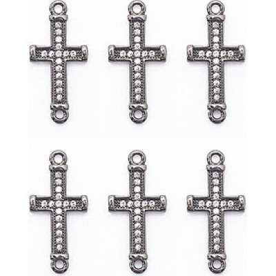 Combo 6 cái harm hợp kim đính đá thánh giá  xỏ 2 đầu - Ngọc Quý Gemstones