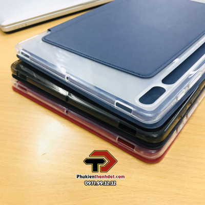 Bao da cho SamSung Galaxy Tab S9 FE+ lưng silicone mềm, gập tam giác 2 kiểu dựng tiện lợi - Hàng chính hãng