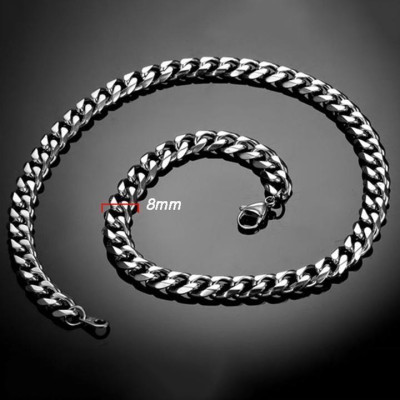 Dây chuyền nam titan thời trang rẻ đẹp thép không gỉ kiểu lặc xéo cao cấp trangsucpt 8mm PTDCNA158