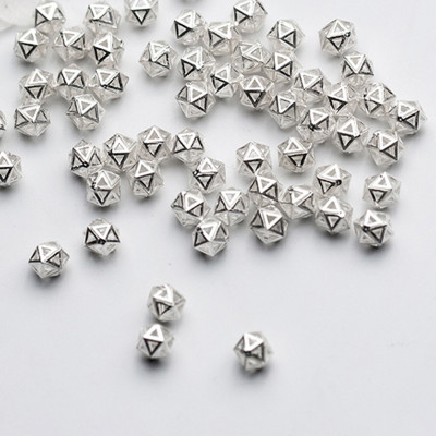 Combo 4 cái charm bạc chặn hạt hình đa giác xỏ ngang 2 - Ngọc Quý Gemstones