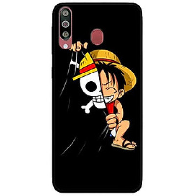 Ốp lưng dành cho Samsung M30 mẫu Mũ Rơm Nền Đen