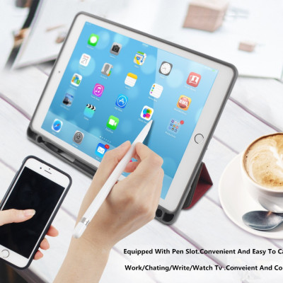 Bao Da Ipad Air 10.5 2019 ( New) Hiệu Mutural Có Khe Để Bút Cảm Ứng_xanh_hàng nhập khẩu