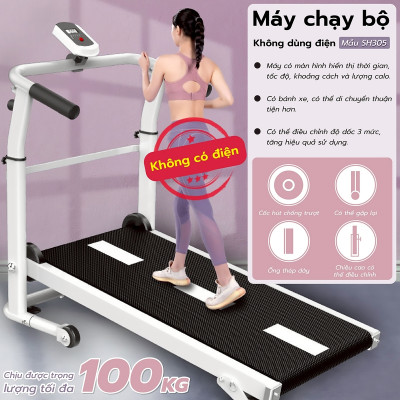 BG Máy chạy bộ cơ, máy chạy bộ không điện Treadmill SH305  thích hợp cho mọi lứa tuổi luyện tập (hàng nhập khẩu)