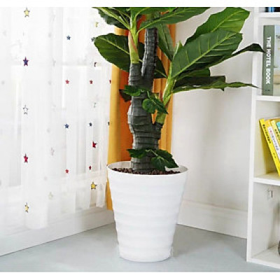 Chậu trồng cây vòng tròn bằng nhựa ABS bóng cao cấp  KT ( M32XC35CM )