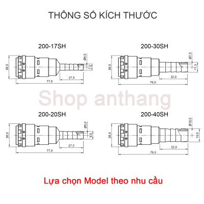 Khớp nối nhanh khí nén một chạm 200-SH, Nitto - Nhật Bản