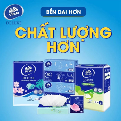 Khăn Giấy Rút Cao Cấp Vinda Deluxe 3 Lớp - L - 110 tờ (4 Gói)