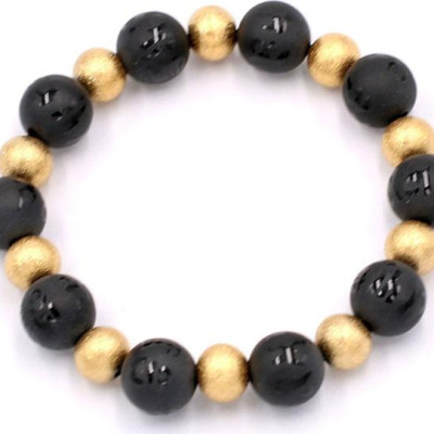 Chuỗi đeo tay phong thủy - thạch anh đen khắc Phật chú 10 ly VTAEPMHVT1 - hợp mệnh Thủy, mệnh Mộc