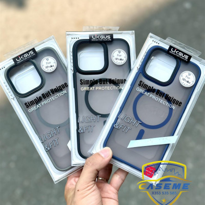 Ốp lưng dành cho iPhone 16 Pro Max, iPhone 16 Pro, iPhone 16 Plus, iPhone 16 hiệu LIKGUS light & fit nhám đen viền màu, chống vân , chống sốc, hỗ trợ sạc không dây, dày dặn, cao cấp - Hàng chính hãng.