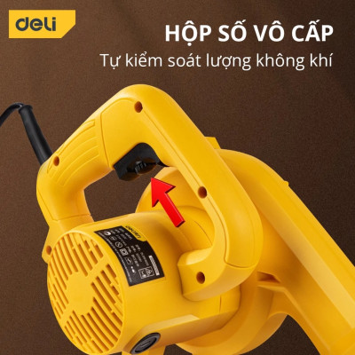Máy Thổi Bụi Hút Bụi Cầm Tay 2 Chiều Deli Đa Năng - Tùy Chỉnh Tốc Độ 12000 Vòng/Phút Công Suất 600W - DL661600