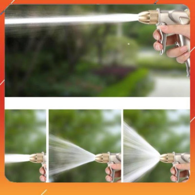 ️Evoucher Bộ dây vòi xịt nước rửa xe,tưới cây , tăng áp 3 lần,loại 3m, 5m 206701 đầu đồng,cút đồng,nối đồng+  đai