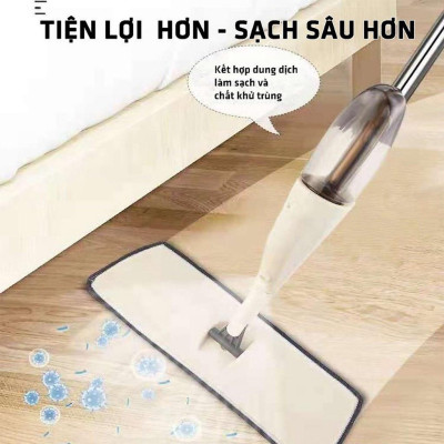 Cây lau nhà phun sương xoay 360 độ đa năng 3 Trong 1 vừa lau khô vừa phun nước, bình nước di động 350ml đủ làm sạch 100m2 sàn , trục quay 360 độ giúp lau mọi ngóc ngách , thanh cầm bằng thép siêu bền, chống ăn mòn va đập tốt . 