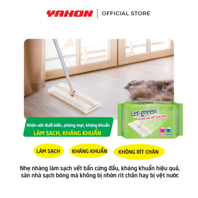 Combo Bao Khăn Giấy Ướt Lau Sàn Nhà LET-GREEN, 12 Miếng/Bao