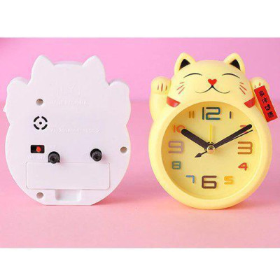Đồng Hồ Báo Thức Hình Mèo Thần Tài Độc Đáo