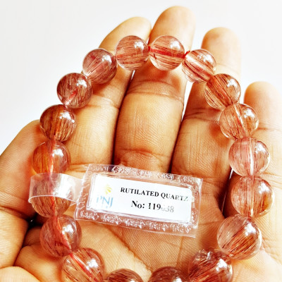 Vòng Tay Thạch Anh Tóc Đỏ Tự Nhiên 11mm