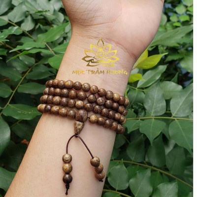  Tặng HộpVòng Tay Chuỗi Tràng Hạt 108 6mm Trầm Tốc Việt - Trầm Hương Tự Nhiên