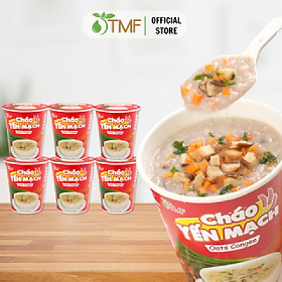 6 ly cháo yến mạch gạo lứt ly 43g TÂM MINH FOODS không bột ngọt