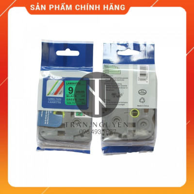 Nhãn In Brother Tz2-721 - Đen nền xanh lá 9mm x 8m - Hàng nhập khẩu