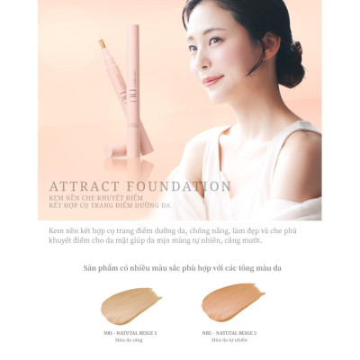 Kem nền kết hợp cọ trang điểm dưỡng da - naturaglacé Nu Attract Foundation SPF40 PA +++ , 3.5g