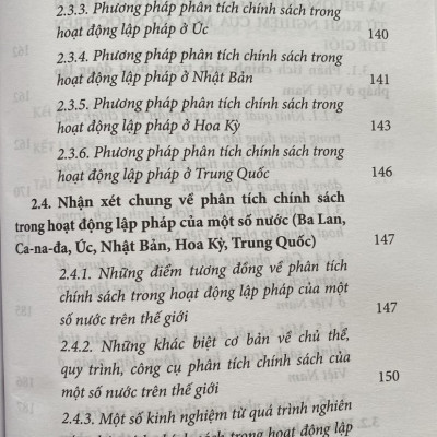 Phân tích chính sách trong hoạt động lập pháp của một số nước trên thế giới và kinh nghiệm đối với Việt Nam hiện nay 