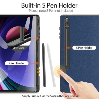 Bao da chống sốc cho Samsung Galaxy Tab S10+ Plus chính hãng Dux Ducis Domo có khay đựng bút - Hàng chính hãng