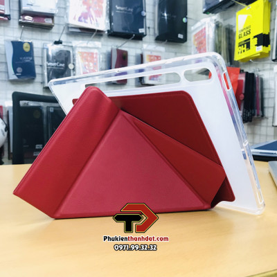 Bao da cho SamSung Galaxy Tab S9 FE+ lưng silicone mềm, gập tam giác 2 kiểu dựng tiện lợi - Hàng chính hãng