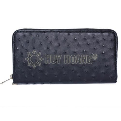 Ví nữ da đà điểu Huy Hoàng 1 khóa đại màu đen HC3454