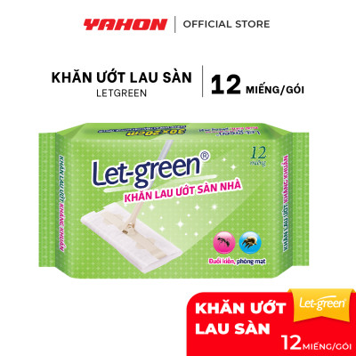 Combo Bao Khăn Giấy Ướt Lau Sàn Nhà LET-GREEN, 12 Miếng/Bao