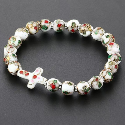 VÒNG TAY CHUỖI HẠT MÂN CÔI CẦU NGUYỆN TRÁNG MEN KÈM HỘP SANG TRỌNG